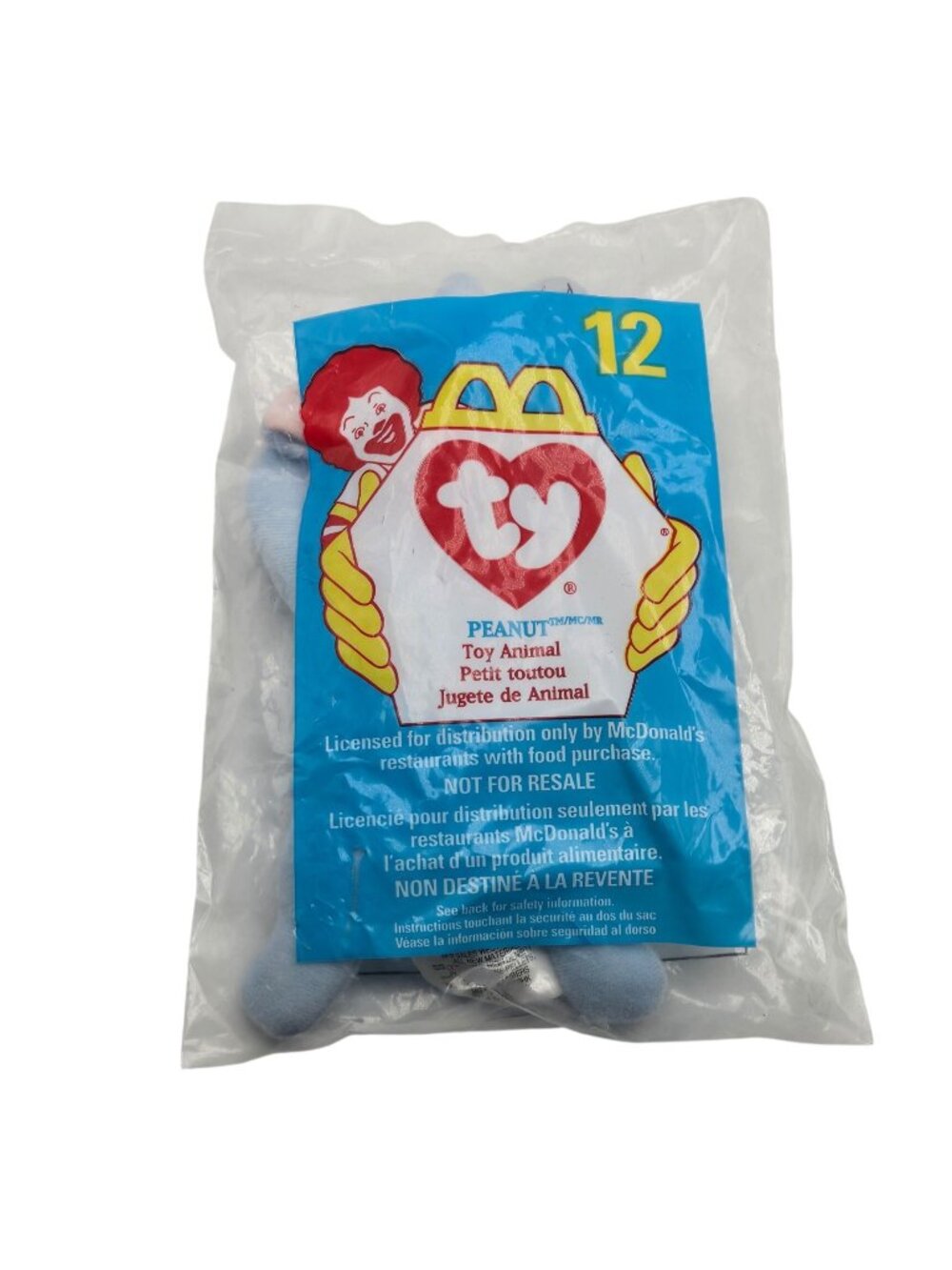 Ty McDonalds 1993 Peanut Elephant Beanie Baby Toy Sealed In Original Packaging